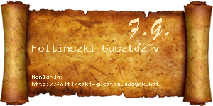 Foltinszki Gusztáv névjegykártya